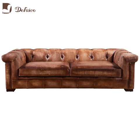 Luxury Antique Brown Top Genuine Leather Chesterfield Sofa - Buy ... inside Discovering the Enduring Beauty of the Weston Brown Leather Sofa